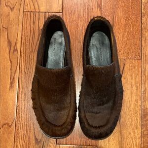 Dries Van Noten Dark Brown Haircalf Loafers